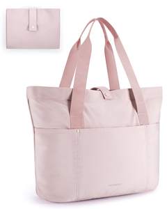 BAGSMART Tote Bag for Women, Foldable Tote Bag With Zipper Travel Shoulder Bag Handbag…