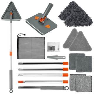 Base Board Cleaner Tool with Handle, Wall Cleaner Mop, 8 Pads | 360° Rotated…