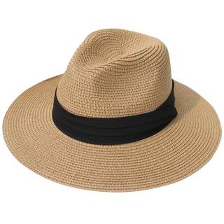 Lanzom Women Wide Brim Straw Panama Roll up Hat Fedora Beach Sun Hat UPF50+ One…