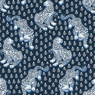 NuWallpaper x Printfresh Navy Tiger Queen Peel and Stick Wallpaper, Removable Wallpaper…