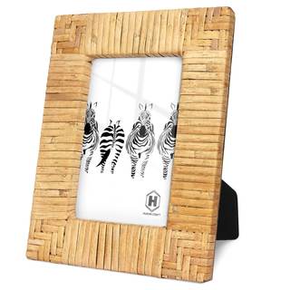 HUAXIN CRAFT H Rattan Picture Frame, 5x7 boho Photo Frame, Coastal Handmade Decor, High…