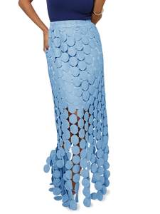 Cicy Bell Womens Hollow Out Maxi Skirts Summer Boho Fringe Hem Long Skirt | High…