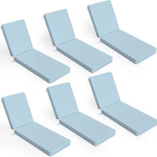 Outdoor Chaise Lounge Cushions Set of 6,Waterproof & Fade-Resistant Lounge Chair Cushion…