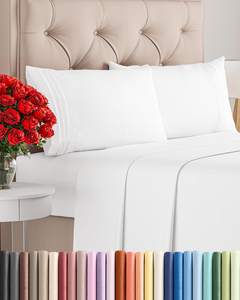 Queen Size 4 Piece Sheet Set - Comfy Breathable & Cooling Sheets - White | Hotel Luxury…