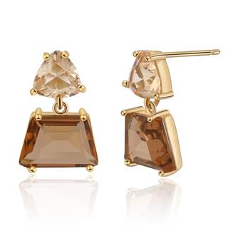 Hypoallergenic Brown Crystal Dangle Earrings for Women | Fashionable Amber Drops Ideal…