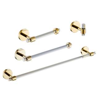 Bathroom Hardware Set Acrylic Gold - Bathroom Accessories Set Towel Bar Towel Rack Set…
