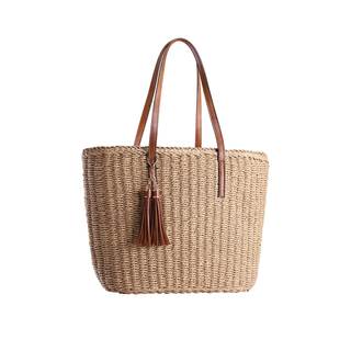 YXILEE Straw Bags For Women | M Size Travel Straw Totes Bag Woven Summer Handmade…