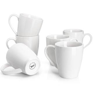 Sweese Porcelain Coffee Mugs - 16 Ounce - Set of 6, Cups for Latte, Hot Tea, Cappuccino…