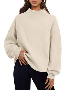 Trendy Queen Womens Mock Neck Sweatshirts Oversized Pullover Fall Outfits | Fall Fashion…