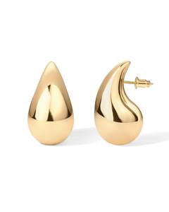 PAVOI 14K Gold Plated 925 Sterling Silver Post Teardrop Chunky Hoop Earrings…