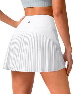 SANTINY 14" Tennis Skirt Skorts for Woman Pleated High Waited Skirts with Built-in Shorts…