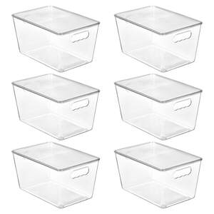 Vtopmart 6 Pack Clear Stackable Storage Bins with Lids, Large Plastic Containers with…