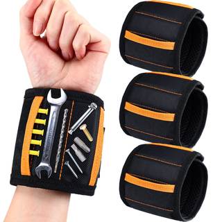 Kigeli 4 Pcs Men Magnetic Wristband Gifts for Holding Screws Men Adjustable Tools Holder…