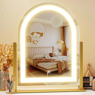Gvnkvn Arched Makeup Vanity Mirror with Lights 17.2" LED Makeup Mirror Detachable 10X…