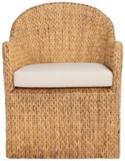 Safavieh Couture Home Collection Solomon Rattan, Natural/Beige Cushion Water Hyacinth…