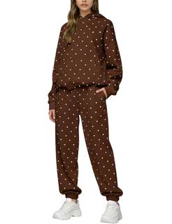 Livtany Women's Polka Dot Oversized Hoodie and Joggers Sweatpants Sweatsuit 2026 Two…