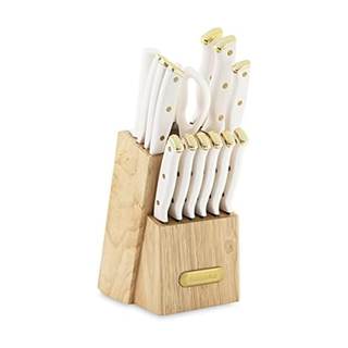 FARBERWARE 15-Piece Knife Block Set, Triple-Riveted High-Carbon Stainless Steel Kitchen…