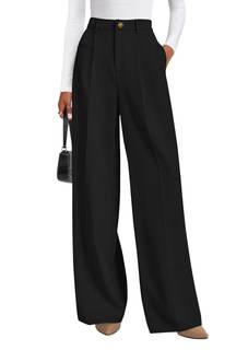PRETTYGARDEN Women's Tailored Wide Leg Work Dress Pants | High Waisted Flowy Business…