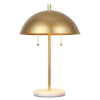 JONATHAN Y Ella 2-Light Table Lamp 20.7" Metal Marble, Gold Leaf/White | Modern, Dome…
