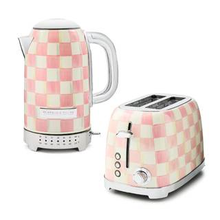 MACKENZIE-CHILDS Stainless-Steel Electric Kettle Bundle with Stainless-Steel 2-Slice…