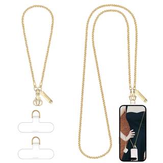 Metal Phone Chain, Crossbody Detachable Phone Lanyard with 1*Wrist Strap & 2* Tether Tabs…