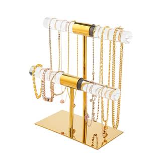 Display Stand Acrylic Jewelry Towers | Stainless Steel Long Necklaces Stand 2-Tier…