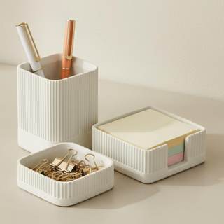 Aesthetic Desk Organizer Set of 3 For Your Office - Sturdy Concrete Desktop Accessories…