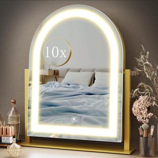 Gvnkvn Vanity Mirror with Lights, 15.2’’ LED Makeup Mirror Detachable 10X Magnification…