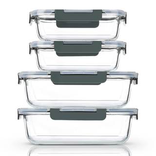 M MCIRCO [80 oz & 36 oz Extra Large Glass Food Storage/Baking Containers Set with Lids, 2…