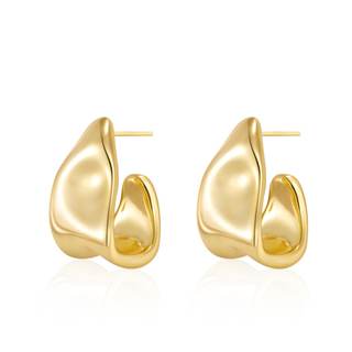 Amicon Chunky Gold Stud Earrings for Women 14k Gold Plated Hypoallergenic Earrings…