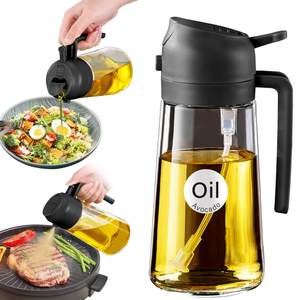 YARRAMATE 16 oz 2-in-1 Glass Olive Oil Sprayer for Cooking, Black | Food-grade dispenser…