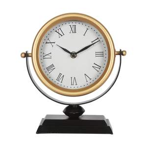 Vintage Analog Table Clock Battery Operated Silent Gold | Vintage Decor, Living Room…