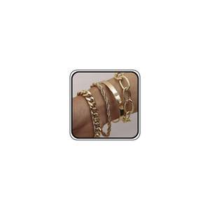 Dainty Boho Chain Bracelets Set for Women Adjustable Fashion Beaded Chunky Flat Cable…