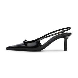Mattiventon Kitten Heels with Bow Closed Toe Slingback Heels | Pointed Toe Slingback…