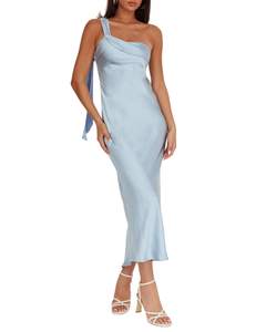 2026 Satin One Shoulder Formal Maxi Dress for Women Wedding Guest |…