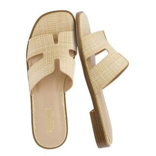 CUSHIONAIRE Voyage Cutout Strap Slides for Women, Slip On Summer Flats, Trendy Footwear…