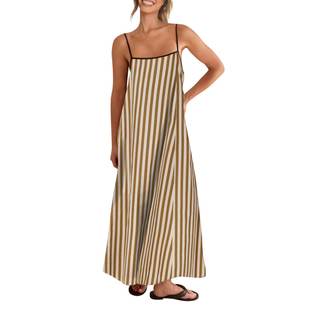 Shy Velvet Women's Linen Maxi Dress Spaghetti Strap Casual Boho Dress | Linen Maxi Dress…