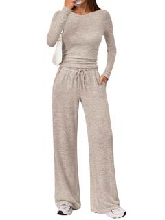 LILLUSORY Womens 2 Piece Matching Lounge Sets 2026 Fall Fashion Outfits | Long Sleeve Top…