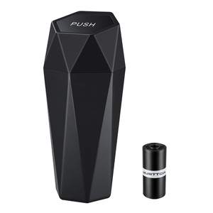 JUSTTOP Car Trash Can with Lid, Diamond Design Small Automatic Portable Trash Can with 1…