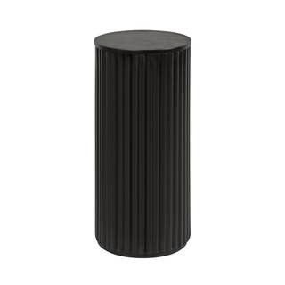 Kate and Laurel Reid Modern Wooden Ribbed Drink Table; 10 x 10 x 22; Black; Solid Wood…