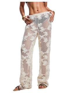 GORGLITTER Women's Flower Crochet Swimsuit Coverup Pants Summer Beach Vacation Low…
