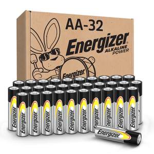 Energizer AA Batteries Alkaline Power, 32 Count Alkaline Double A Battery Pack AA 32 Ct