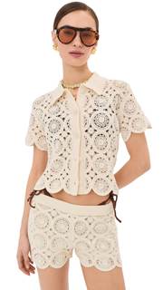 LE BOP Women's Crochet Polo