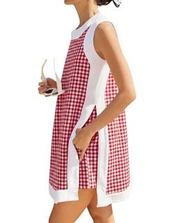 Hooever Two Piece Set for Women Casual Summer Plaid Sleeveless Tank Tops Matching Shorts…