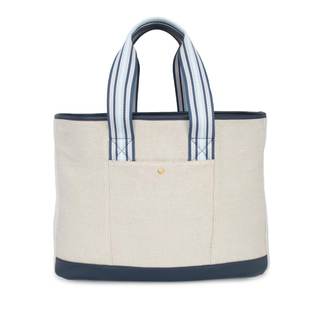 Brouk & Co The Capri Everyday Stripe Tote Navy Blue Striped