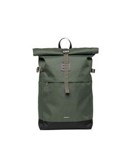 Sandqvist Men's Icon Medium Rolltop Backpack, Dawn Green With Dark Brown, One Size Dawn…