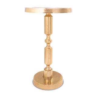 OBJET D'ART Rhodes Small Round Gold End Table, 21" H | Vintage Metal Accent, Side Table…