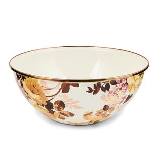 MACKENZIE-CHILDS Everyday Bowl, Large, Wild Rose White | Hand-applied design, made from…