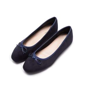 Women's Round Toe Ballet Flats Comfortable Bow Dressy Flats Shoes for Women 9 A-navy Blue
