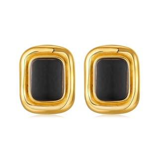Black and Gold Statement Earrings for Women | Chunky Gold Earrings Vintage Square…